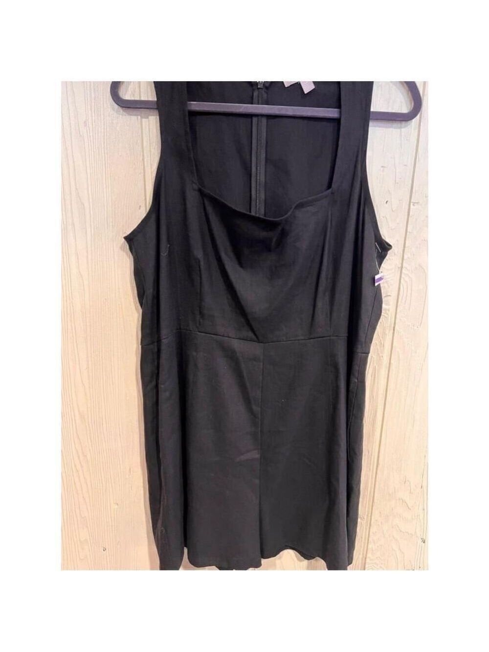 Chelsea28 Black Linen Blend Romper Square Neck XXL